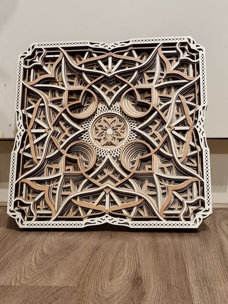 laser engraed mandala